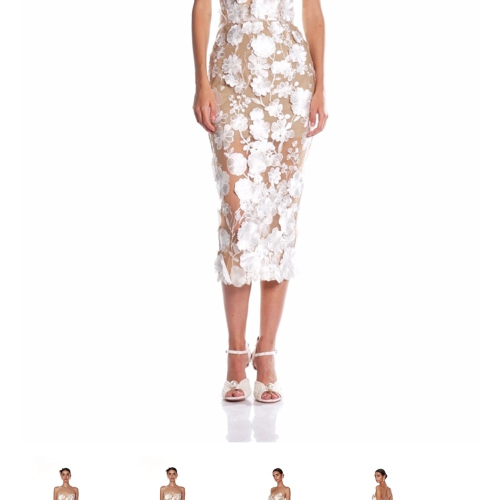 Bronx and banco Elegant White Floral Lace Dress